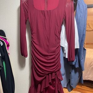 Elegant Burgundy Dress